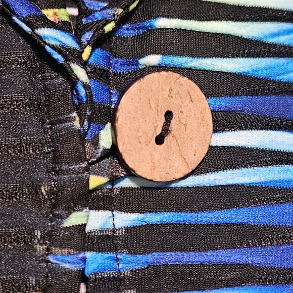 Joseph Ribkoff Blazer Size 8 Tropical Palm Print Sheer Art to Wear Career Jacket - Picture 12 of 15